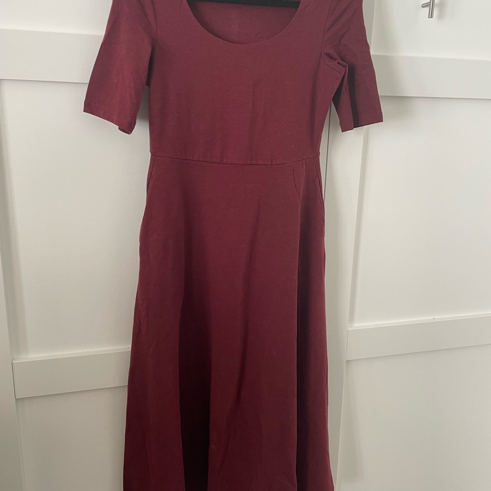 Pact Burgundy Midi Dress